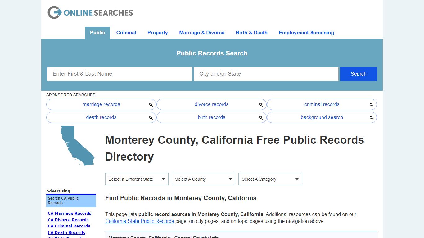 Monterey County, California Public Records Directory