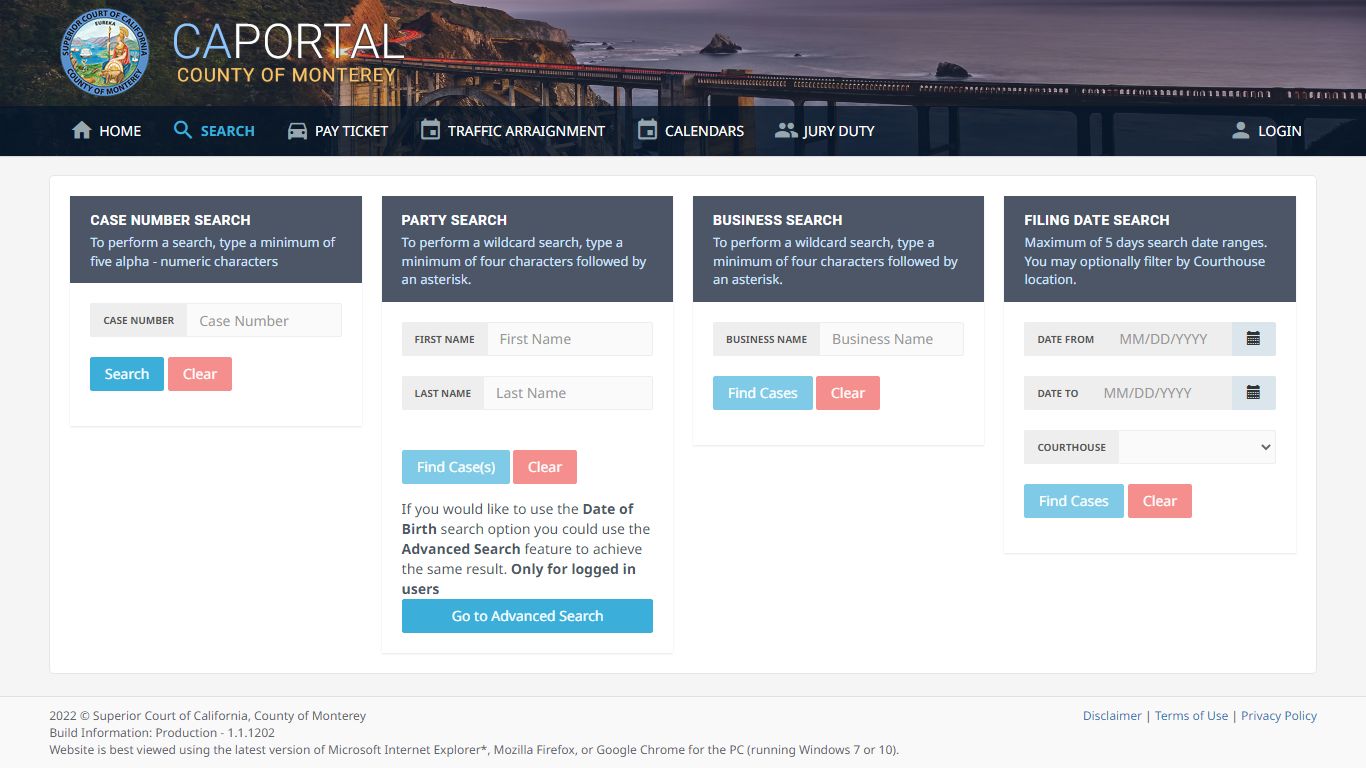 Public Portal - Superior Court of Monterey, County of Monterey